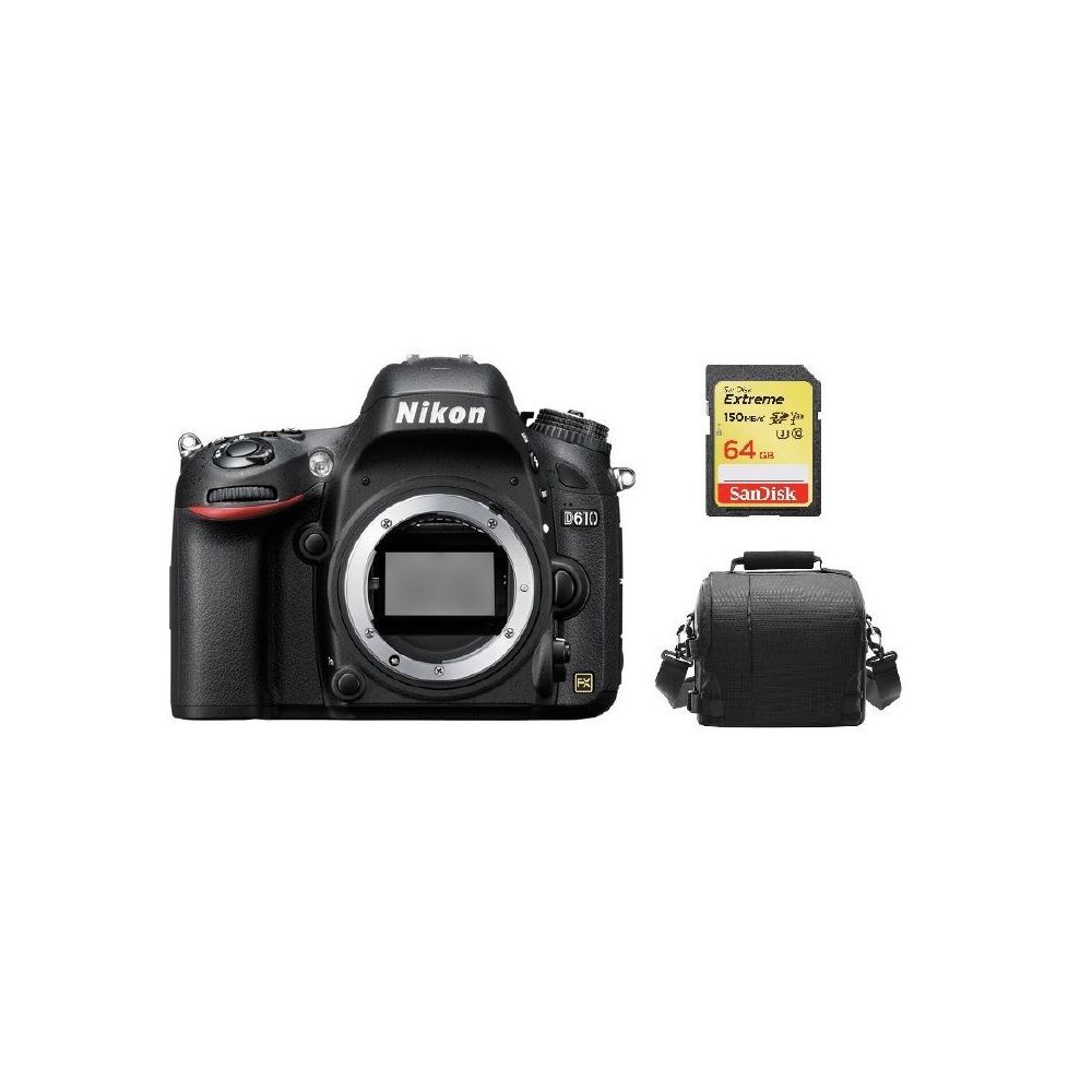 Nikon - NIKON D610 Body + 64GB SD card + camera Bag - Reflex Grand Public