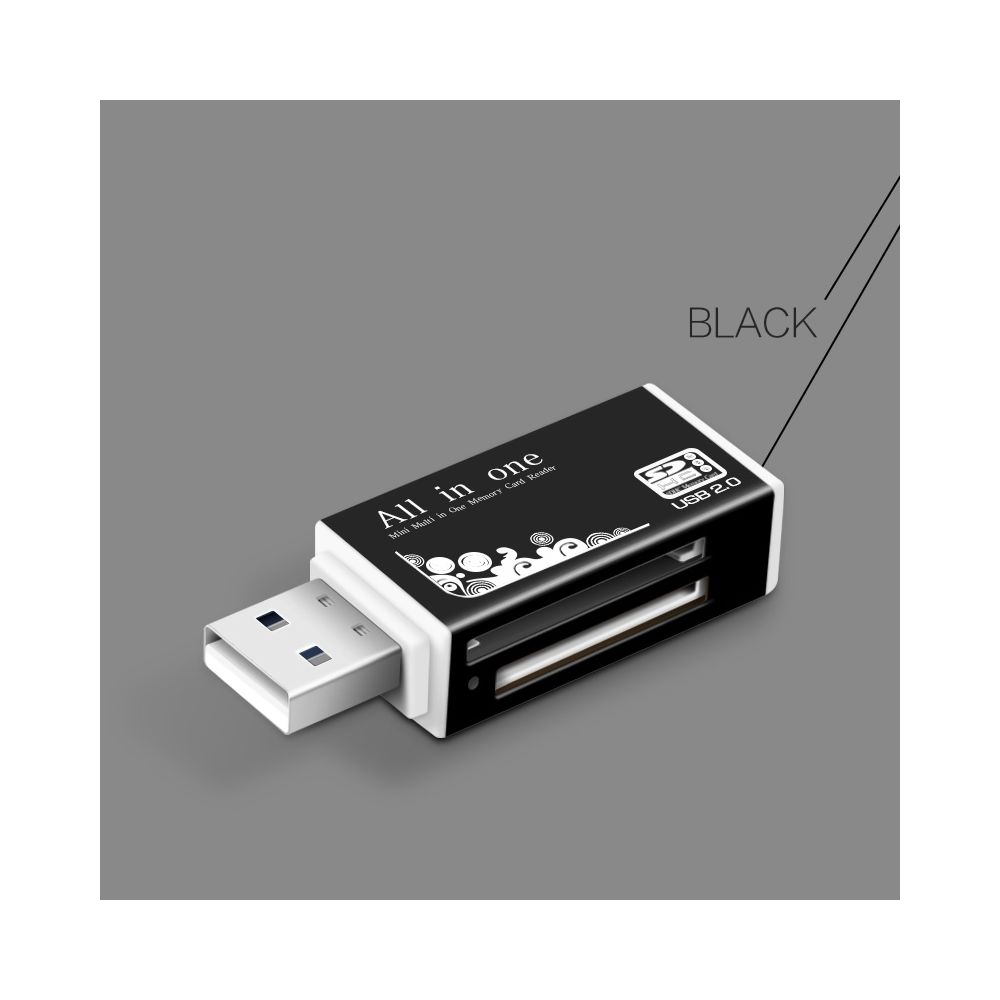 Wewoo - Lecteur de carte Multi en 1 mémoire SD pour Memory Stick Pro Duo micro SD, TF, M2, MMC, SDHC (noir) - Accessoires Boitier PC