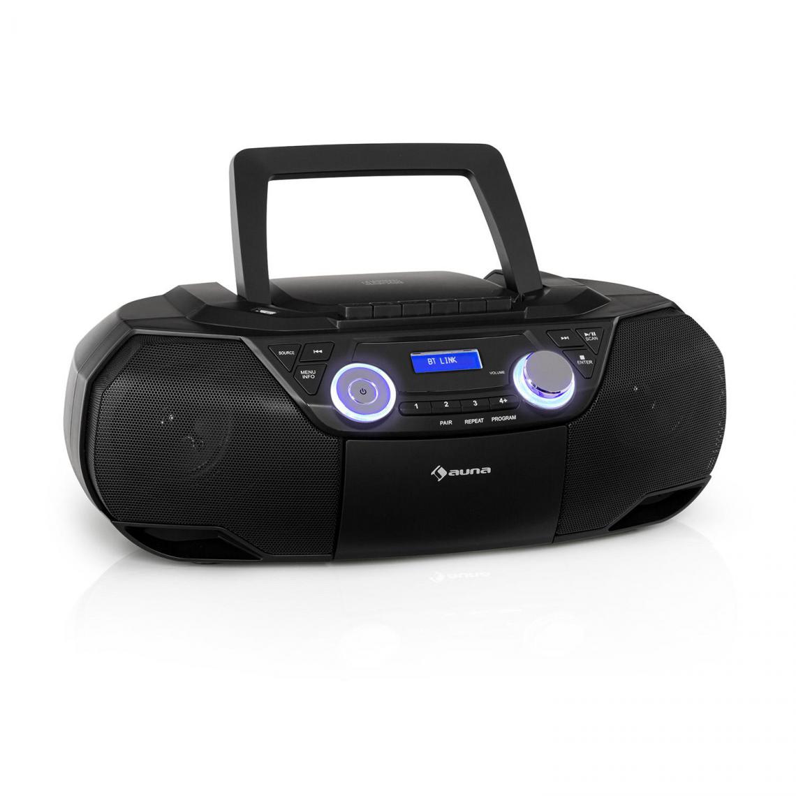 Auna - Boombox Lecteur CD radio - Auna - Bluetooth noir - Radio