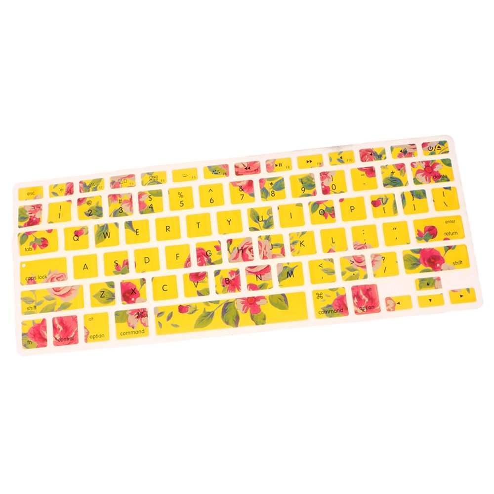 marque generique - Peau de couverture de clavier en silicone ultra-étanche à la poussière fleurs jaunes - Accessoires Clavier Ordinateur