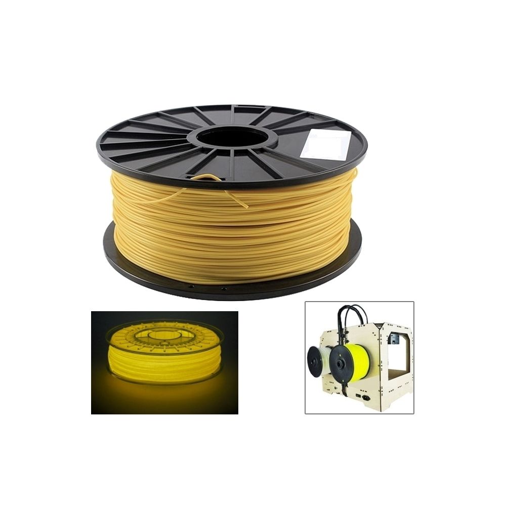 Wewoo - Filaments d'imprimante 3D lumineux d'ABS jaune 3 millimètres, environ 135m - Imprimante 3D