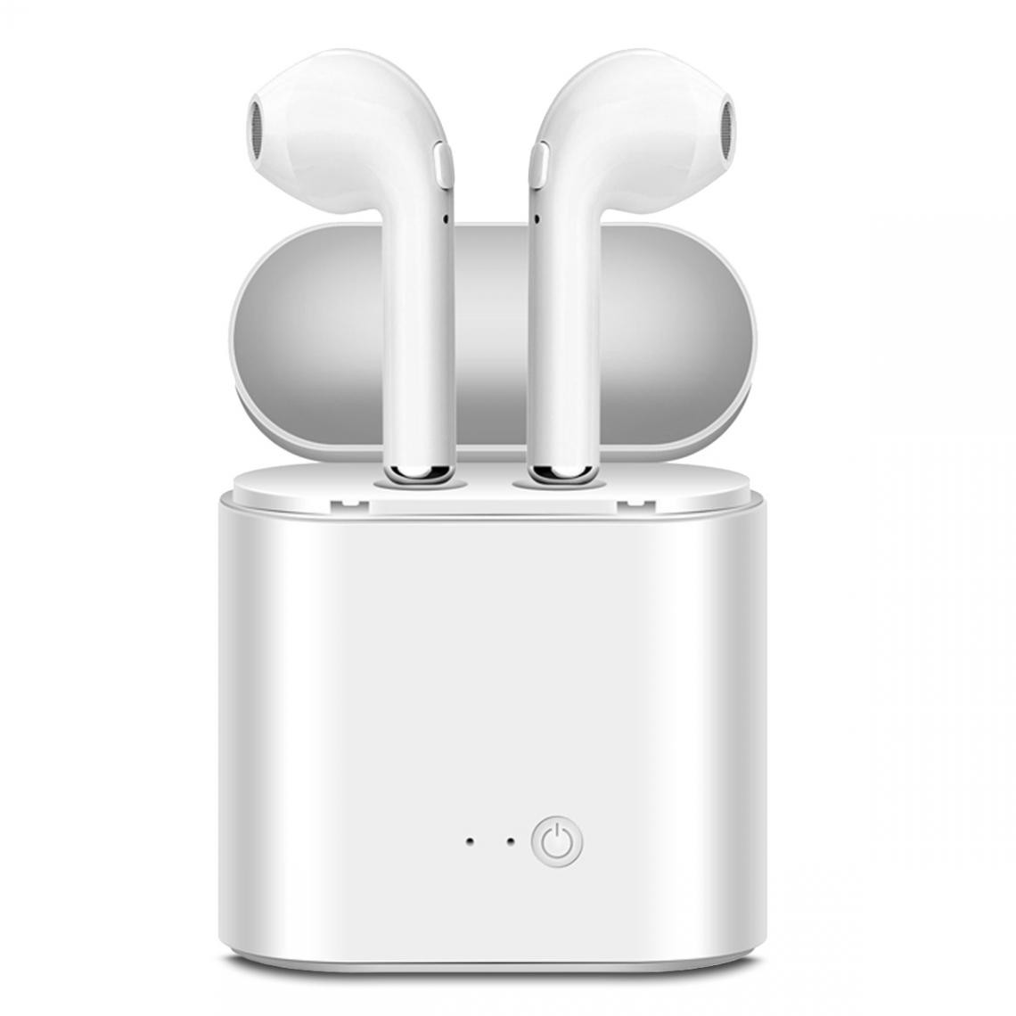 Karylax - Écouteurs Sans fil Blanc connexion Bluetooth 5.0, Oreillette Son Stéréo Micro Intégré, avec Boiter de Charge pour Samsung Galaxy A01 (SM-A015) - Ecouteurs intra-auriculaires