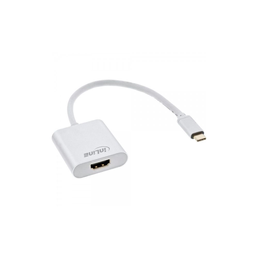 Alpexe - Convertisseur d'affichage USB InLine®, USB Type-C mâle vers HDMI femelle (mode alternatif DP), 4K2K, argent, 0.2m - Accessoires Carte Graphique
