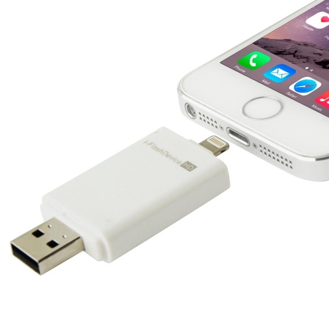 Wewoo - Clé USB blanc pour iPhone / iPad / iPod touch 8 Go i-Flash Driver HD U disque USB Memory Stick - Clavier