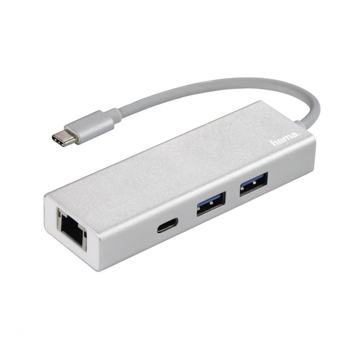 Hama - Hub Type-C USB 3.1 1:3, 2 USB-A, USB-C, LAN - Hub