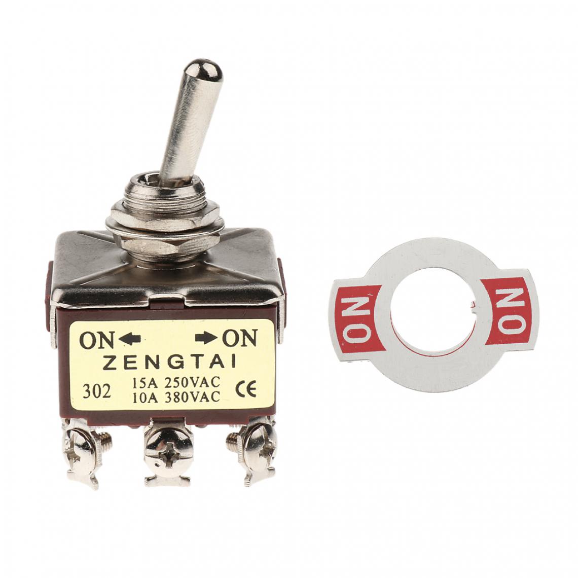 marque generique - Interrupteur à Bascule Toggle Switch 3PDT ON-OFF-ON 2 Position 9 Pins Latching, AC 250V 15A/380V 10A - Switch