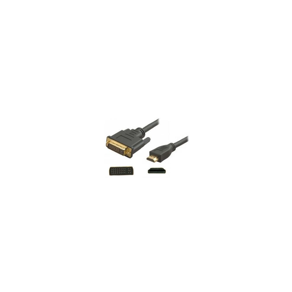 Kalea-Informatique - Cordon DVI MALE (DVI-I DUAL LINK 24+5) / HDMI MALE (19 POINTS) - CABLE 1.8M - Alimentation modulaire