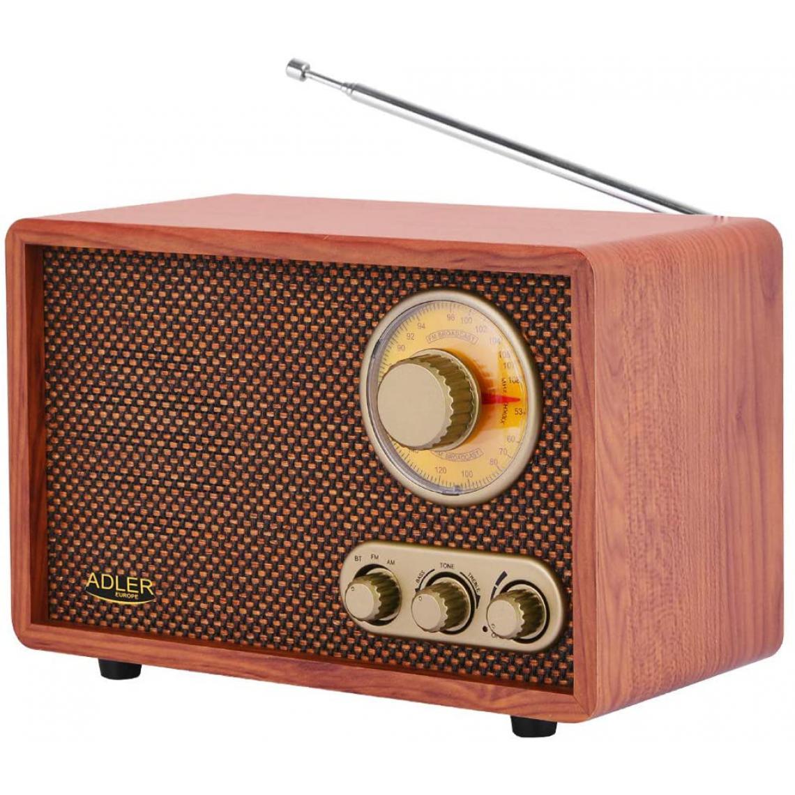 Camry - radio rétro Bluetooth AM/FM marron - Radio