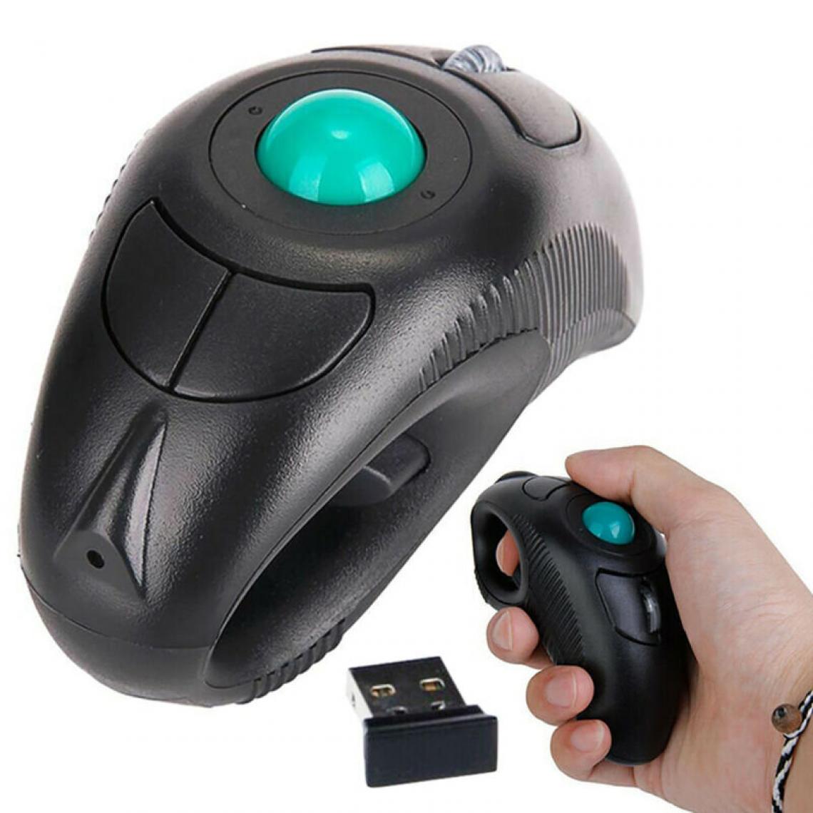 Universal - Récepteur USB pour PC sans fil, ordinateur portable, trackball à doigt, souris intelligente.(Le noir) - Souris