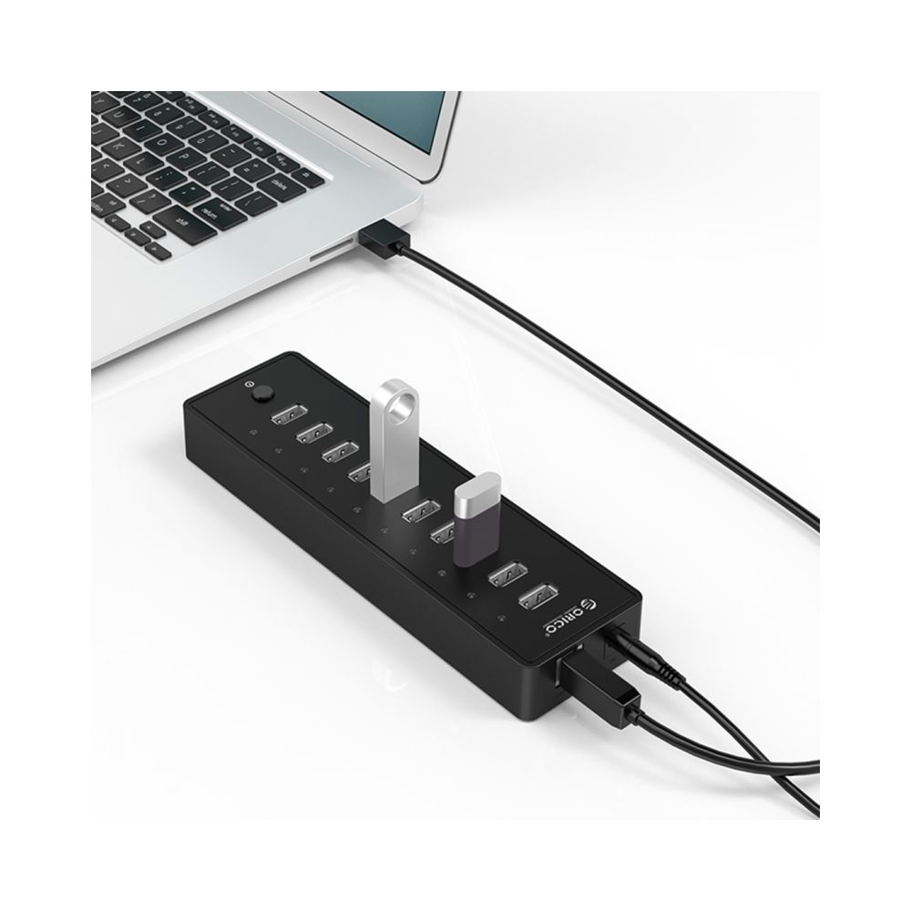 Wewoo - Hub USB 2.0 noir 10 ports USB 2.0 avec indicateur de puissance LED et 1 m de câble USB - Hub