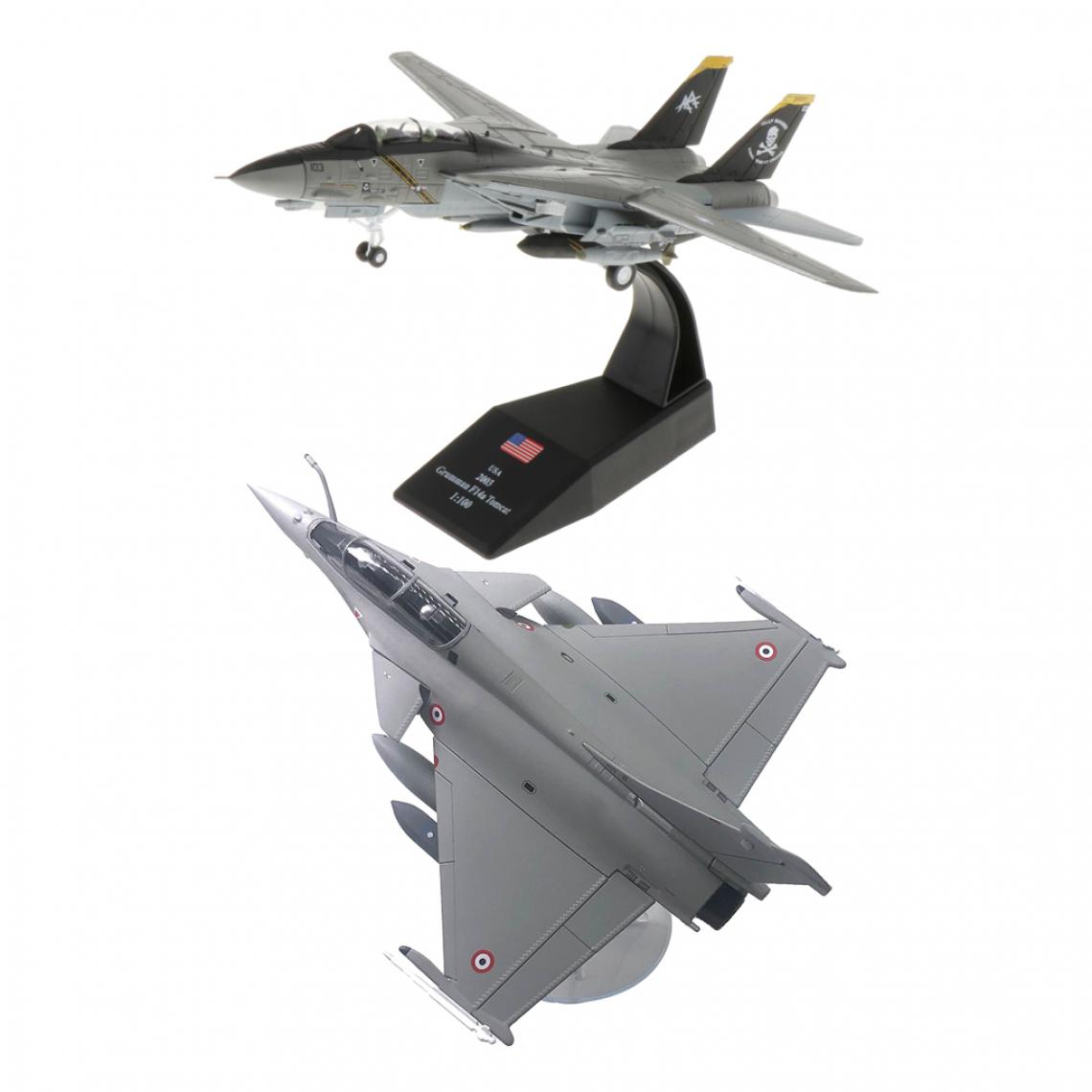 marque generique - 2x 1:72 Dassault Rafale Fighter & 1: 100 F-14 Alloy Avion Decor - Voitures