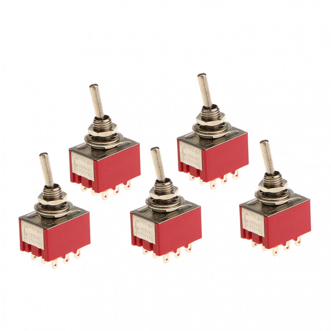 marque generique - On / On Petite Mini-interrupteur à Bascule Modèle 9 Broches 3PDT Paquet Rouge Partie - Switch