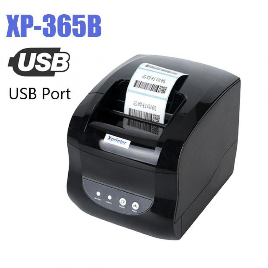 Generic - Imprimante Thermique XP 365B  Portable de Tickets de Caisse 20 à 80 mm , Connexion par  USB , pour Windows - 15.5 * 14.5 * 21 cm  - Noir  - Imprimantes d'étiquettes