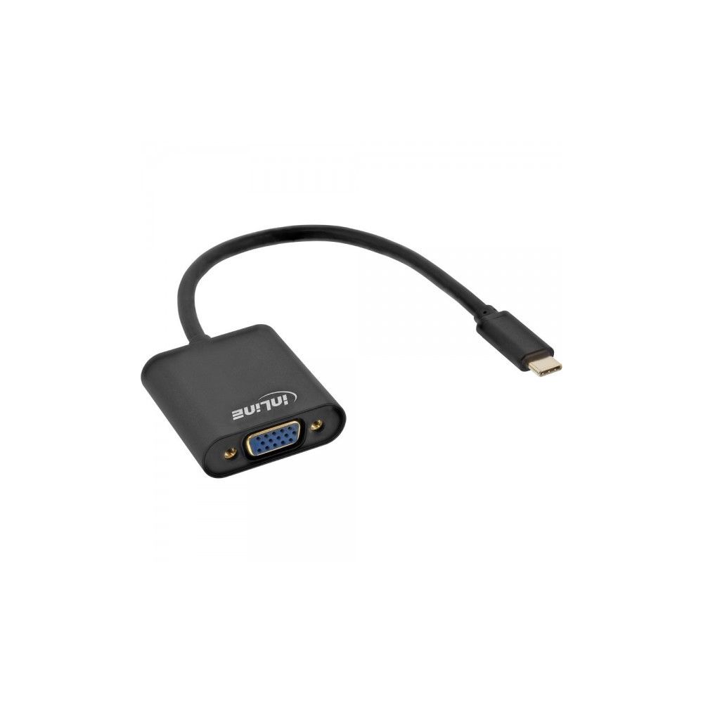 Alpexe - Convertisseur d'affichage USB InLine®, USB Type-C mâle vers VGA femelle (mode alternatif DP), noir, 0,2 m - Accessoires Carte Graphique