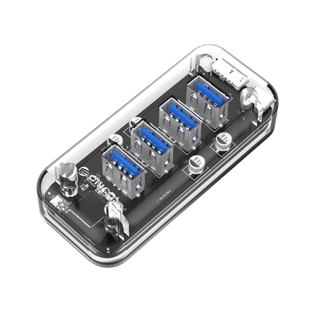 Wewoo - HUB USB 4 x ports USB 3.0 de bureau pour transmission rapide 5 Gbps avec voyant bleu (transparent) - Hub