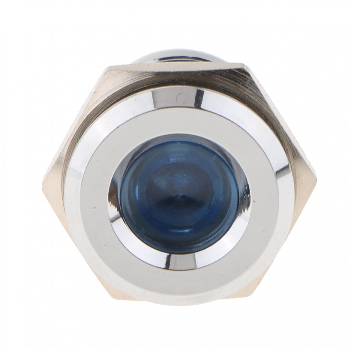 marque generique - 16mm 12v ip67 étanche conduit indicateur de métal bleu lampe type b - Projecteurs LED