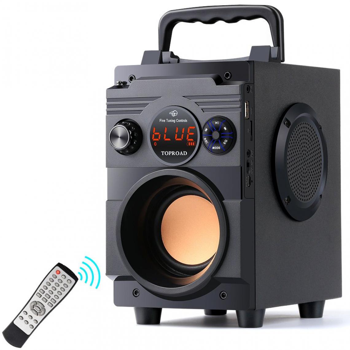Generic - Haut-parleur Portable TOPROAD  A15  , Bluetooth sans fil avec stéréo, caisson de basses et Radio pour la Danse extérieur , Compatible avec Android, iPhone et Ordinateurs Portable  19 * 13  * 22  cm -  Noir  - Enceinte PC
