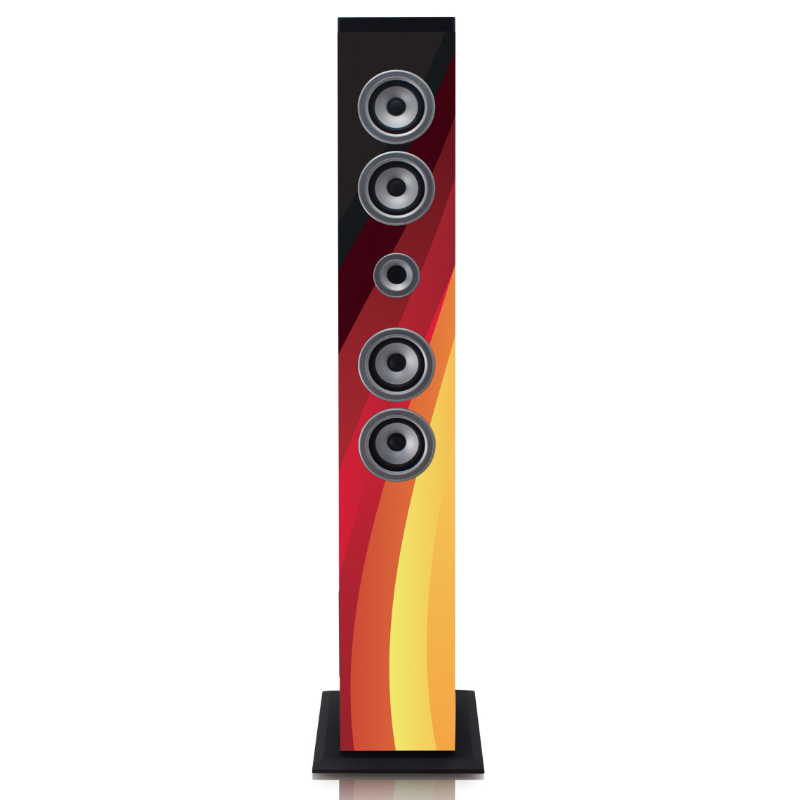 Ices - Deutschland - Tour de son Bluetooth avec radio FM, lecteur USB et SD - Drapeau allemand IBT-6 Deutschland Noir-Rouge-Or - Enceintes Hifi
