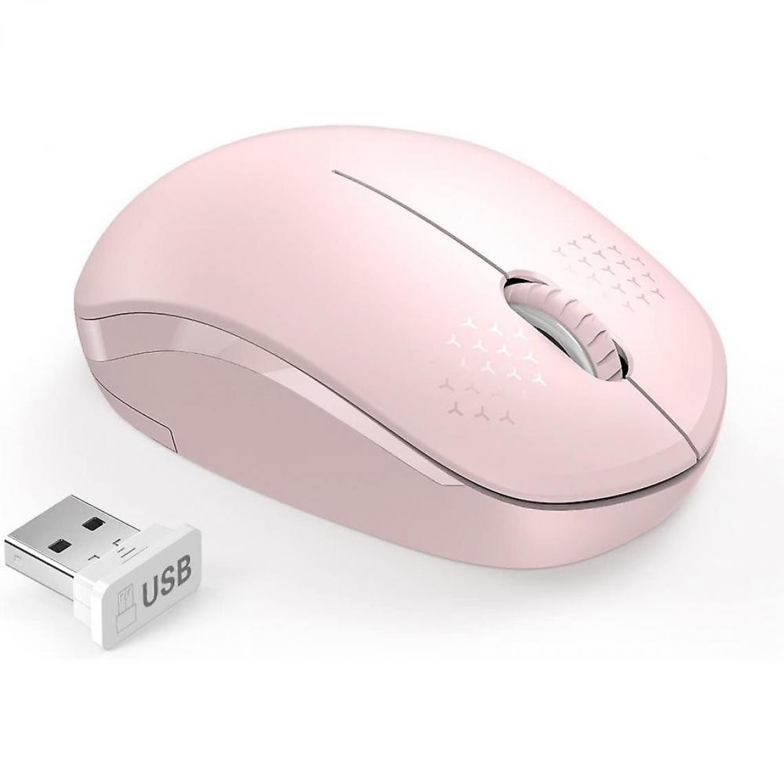 Universal - Wireless Mouse, 2.4g Noiseless Mouse With Usb Receiver Portable Computer Mice(Pink) - Souris