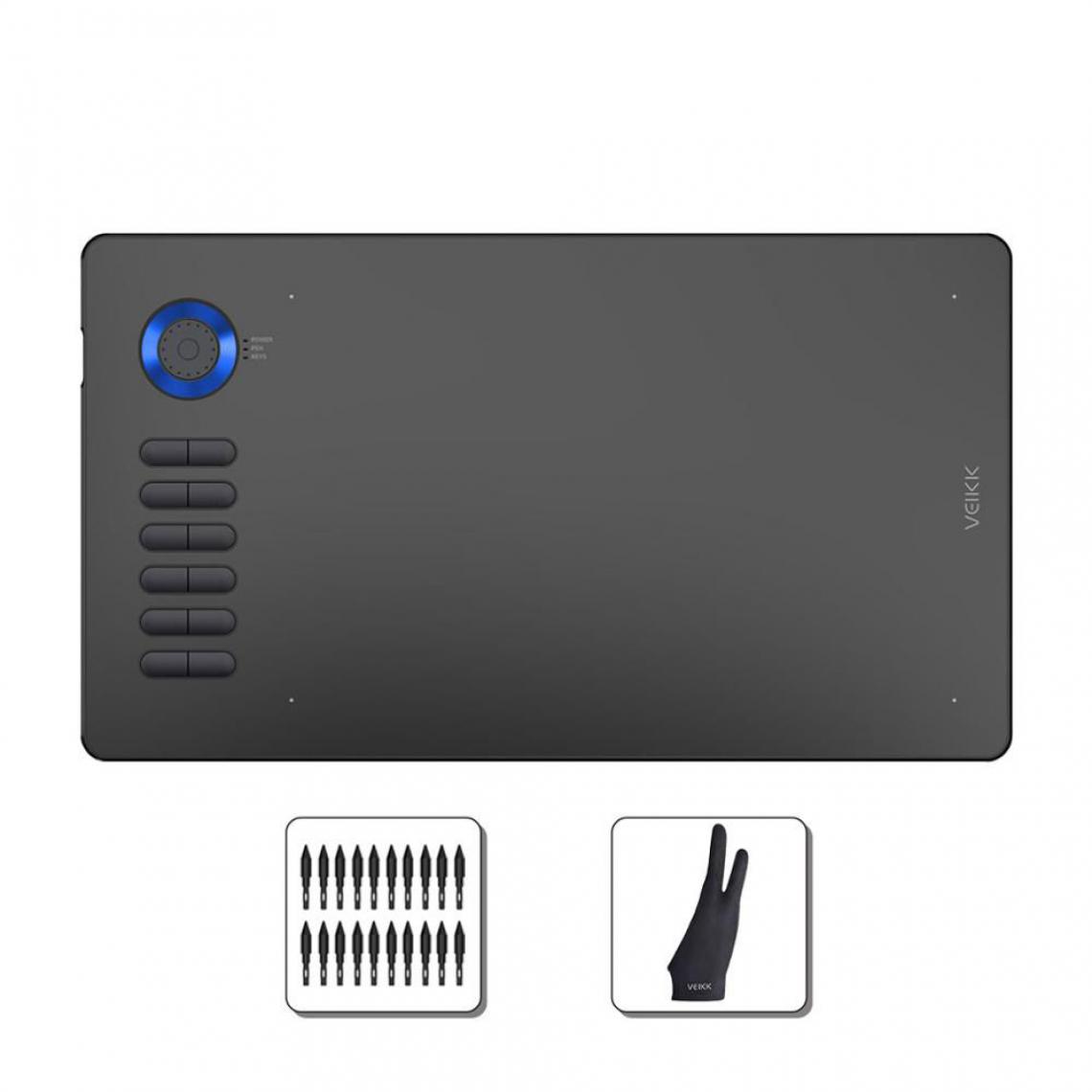 Generic - Tablette Graphique VEIKK-A15Pro Avec Stylet ,10*6 Pouces ,Compatible PC Window et Mac OS - Bleu  - Tablette Graphique