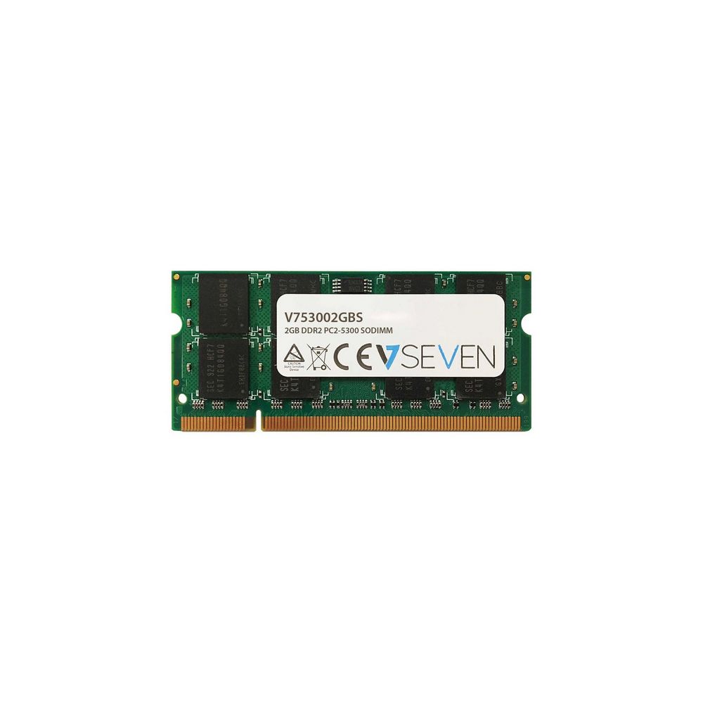 V7 - V7 DDR2 2GB 667Mhz PC2-5300 1.8V SODIMM (V753002GBS) - RAM PC Fixe