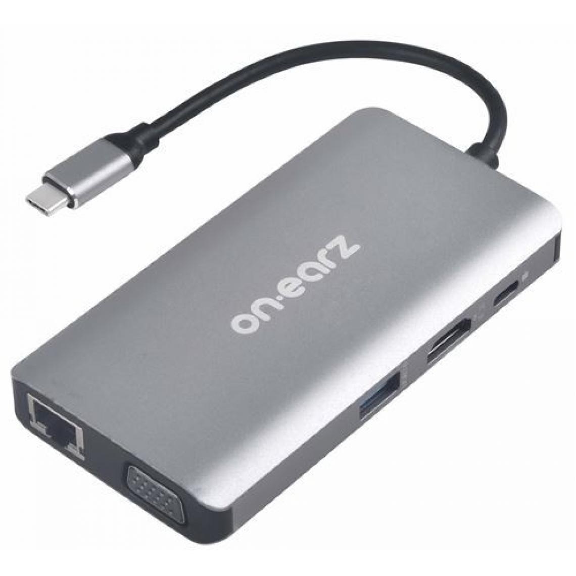 On Earz - Adaptateur USB C HUB 10 en 1 On Earz Mobile Gear Gris - Hub