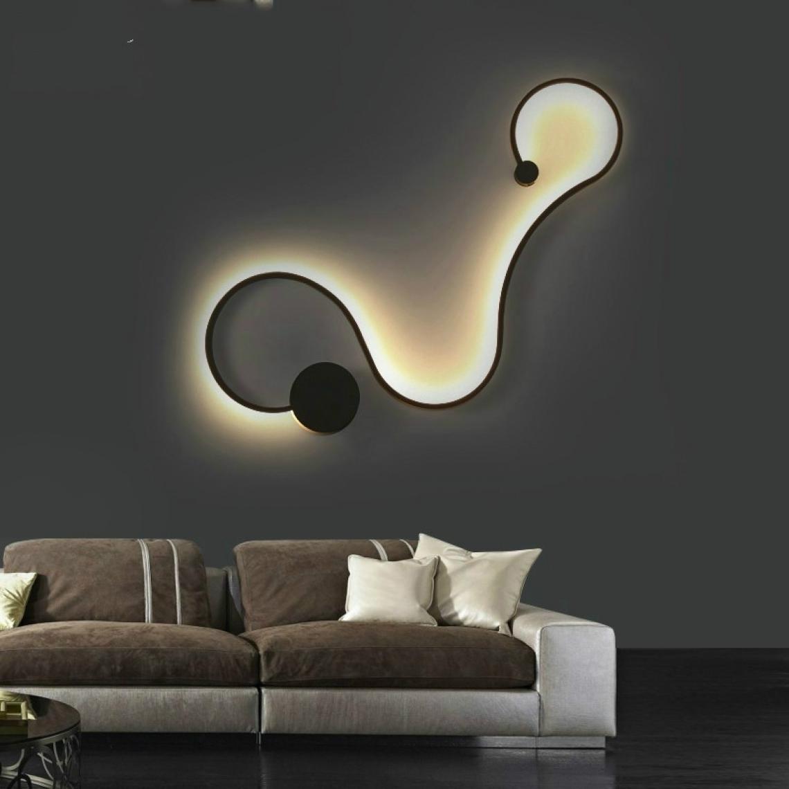 Wewoo - Applique murale LED Rail lumineuxlampe de salon minimaliste modernechambre à coucherlampe de mur à LEDsalle d'exposition chevetDimming tricolore B noir - Appliques