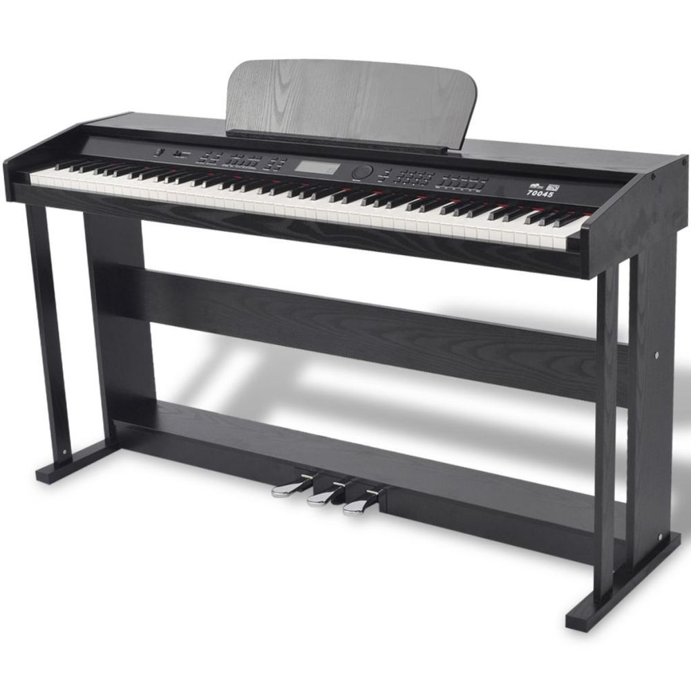 marque generique - Stylé Instruments de musique edition Accra Piano numérique avec pédales 88 touches Noir Panneau mélamine - Pianos acoustiques