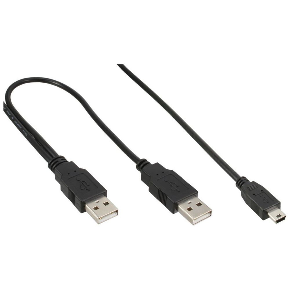 Inline - Câble USB Mini en Y, InLine®, 2x prise A à Mini-B prise (5 broches.), 2m - Câble USB