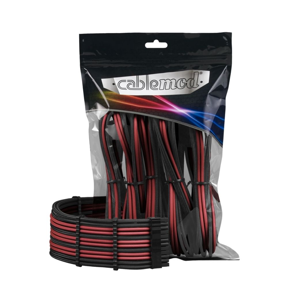 Cablemod - PRO ModMesh Cable Extension Kit - Noir / Rouge sang - Câble tuning PC
