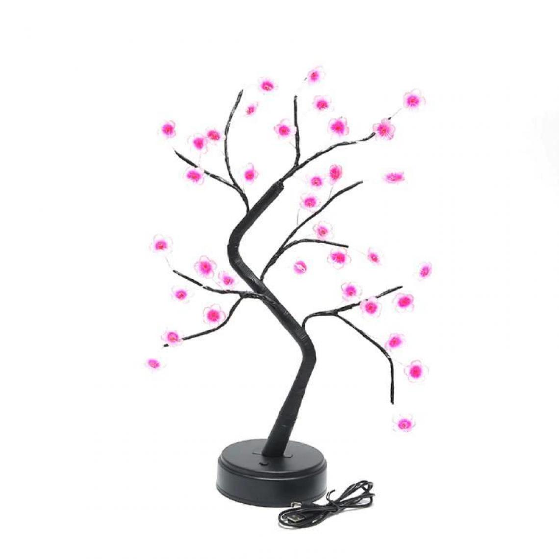 Universal - Cherry Tree Lampe LED Décoration chaude et légère Fille Coeur Lampe de table Batterie USB Foyer Fête Mariage Lumière de Noël | Lampe de table(Le noir) - Lampes à poser
