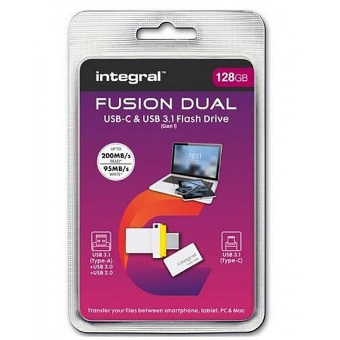 Integral - Clé USB INFD128GBFUSDUAL3.0-C - Clés USB