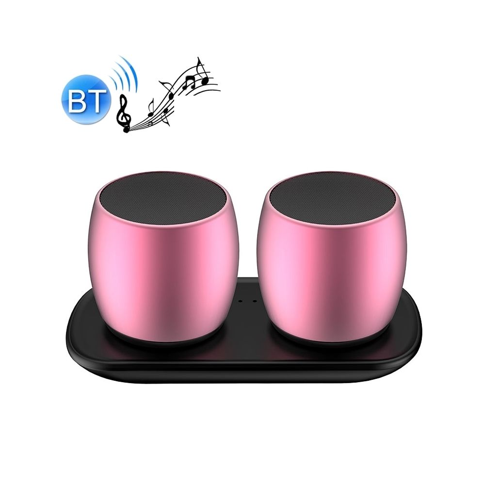 Wewoo - Mini enceinte Bluetooth Haut-parleur stéréo en alliage d'aluminium F1 avec station d'accueil pour charge, support mains libres (or rose) - Enceintes Hifi