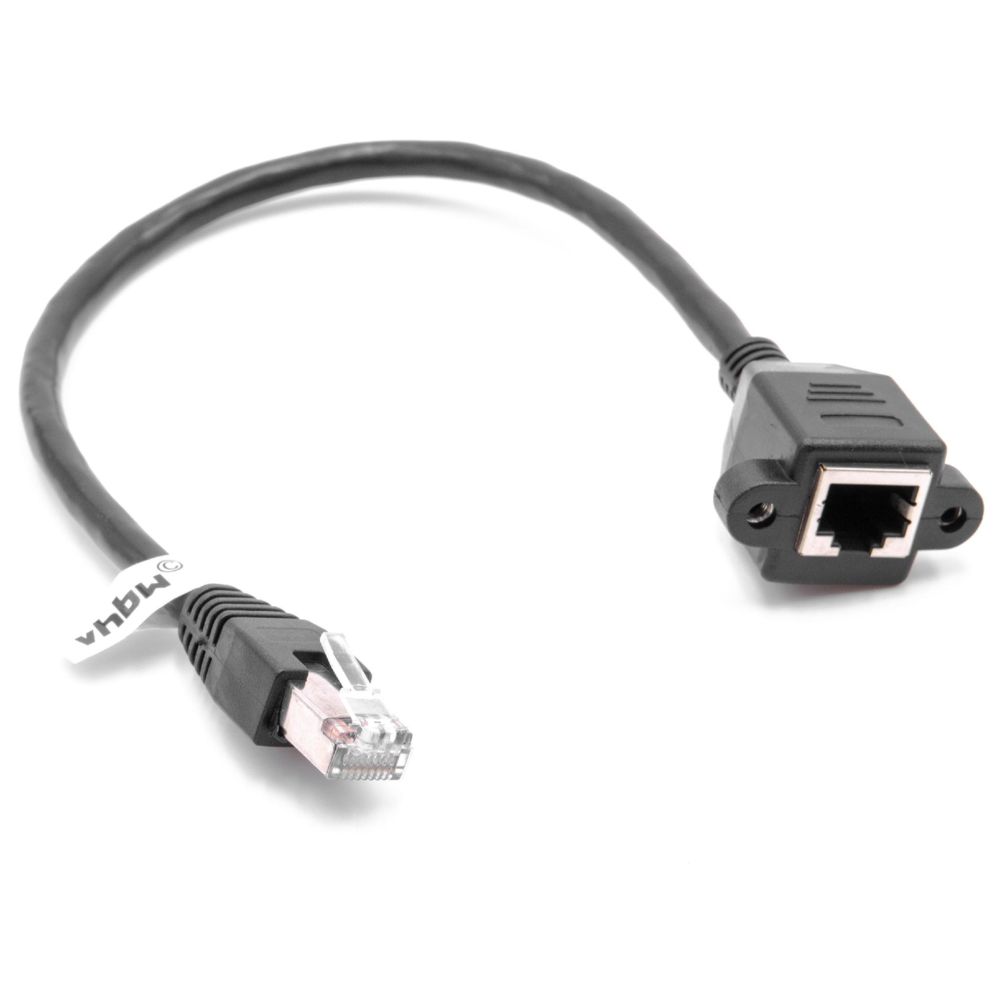 Vhbw - vhbw Câble d'extension LAN Ethernet Cat6 Rallonge RJ45 mâle vers femelle RJ 45 30cm avec trous de vis de montage sur panneau; noir - Accessoires alimentation