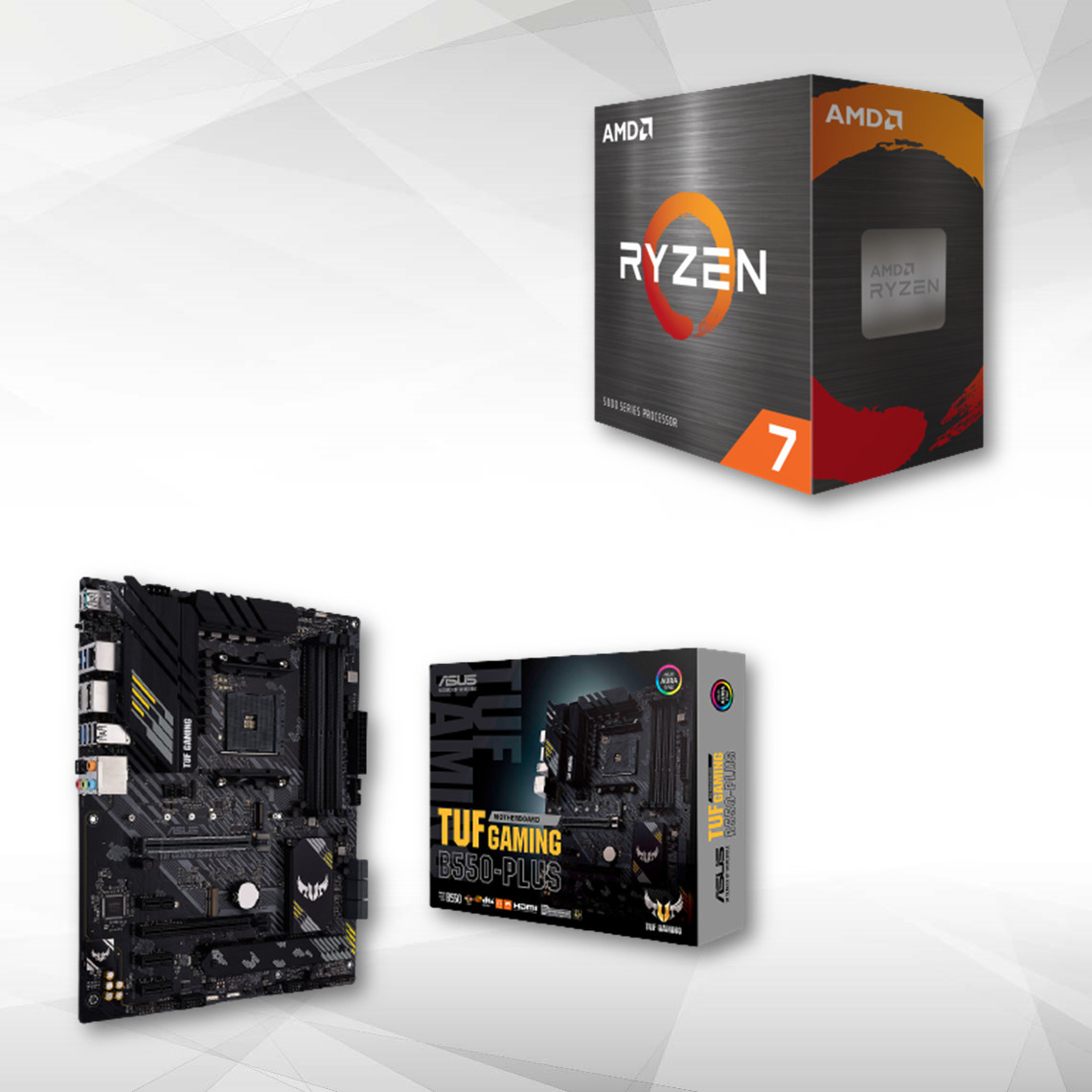 Amd - Processeur Ryzen 7 5800X - 3,8/4,7 GHz + AMD B550-PLUS TUF GAMING - ATX - Packs Processeur, Carte mère et Mémoire