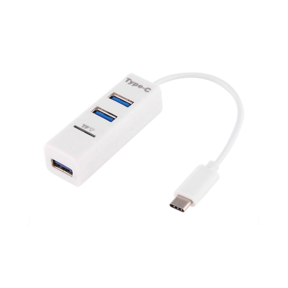 Wewoo - 2 en 1 USB-C / blanc Type-C 3.1 vers USB 2.0 COMBO 3 Ports HUB + lecteur de carte TF - Hub