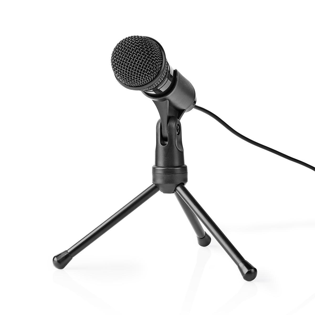 Nedis - Nedis Nedis Microphone filaire avec bouton marche/arrêt et Tripod 3,5 mm - Microphone PC