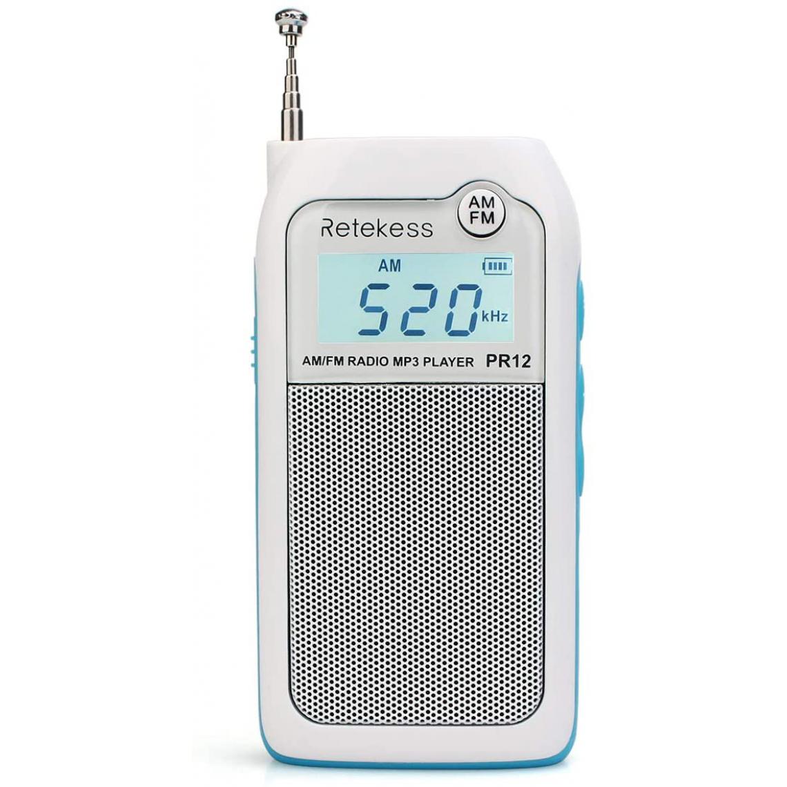 Retekess - radio de poche AM FM avec batterie rechargeable blanc - Radio