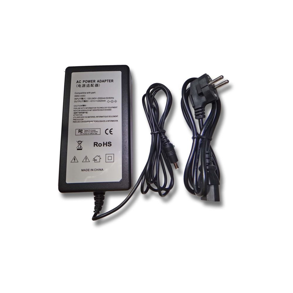 Vhbw - vhbw Imprimante Adaptateur bloc d'alimentation Câble d'alimentation Chargeur compatible avec HP Officejet 7213, 7313, 7408 imprimante - 0,53 / 2,42A - Accessoires alimentation