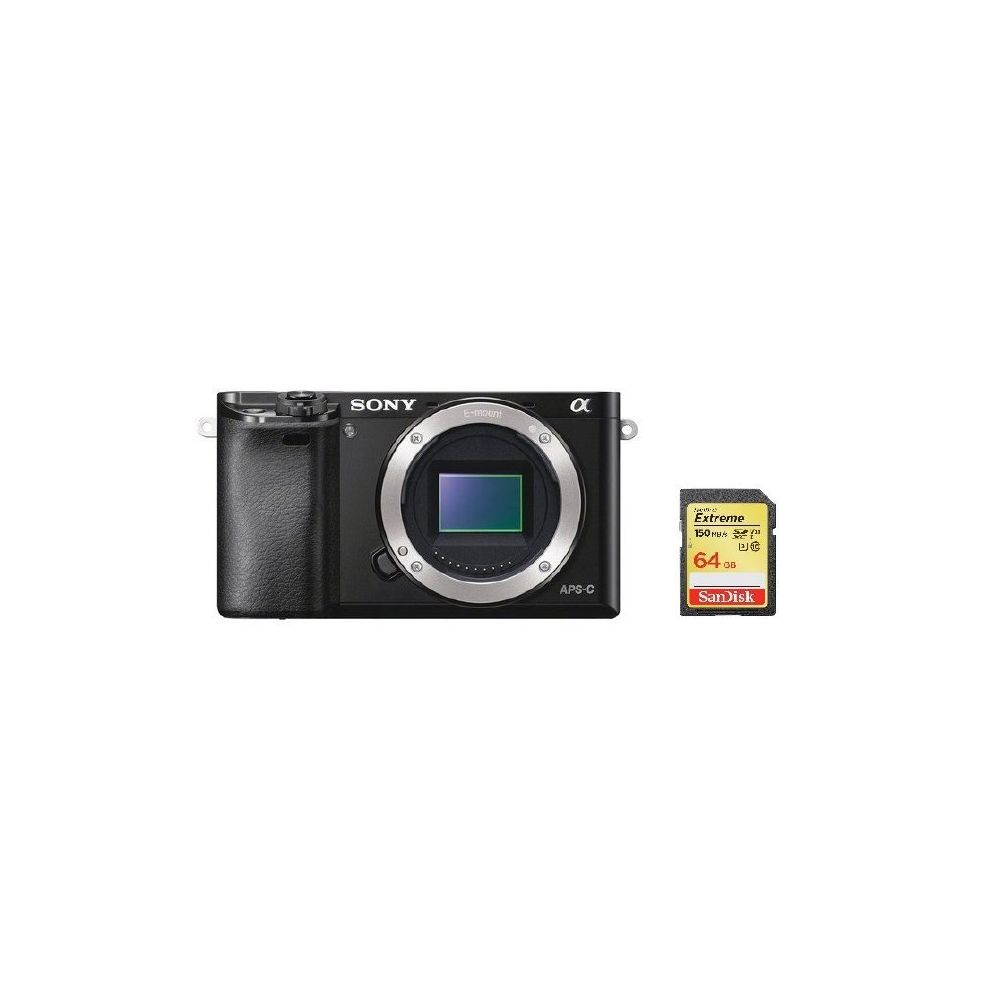 Sony - SONY A6000 Body Black + 64GB SD card - Reflex Grand Public