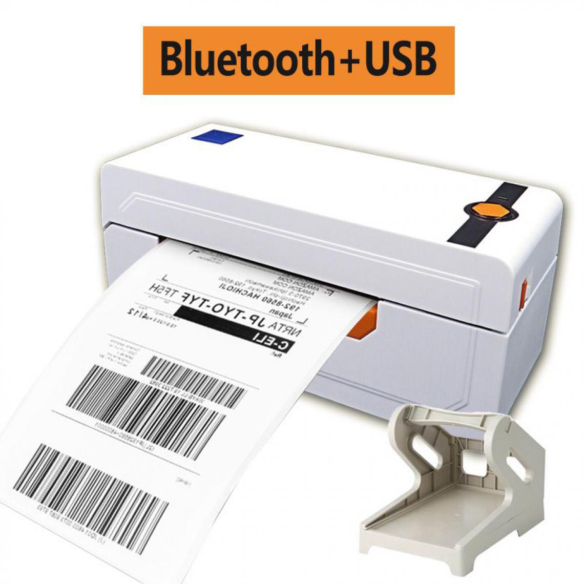 Generic - Imprimante Thermique Portable de Tickets de Caisse 20 à 80 mm avec Holder  , Connexion par  USB et Bluetooth  , Compatible avec Mac OS / IOS ,Linux , Window et  Android,- 8.2  * 9.2  * 20 cm  - Blanc   - Imprimantes d'étiquettes