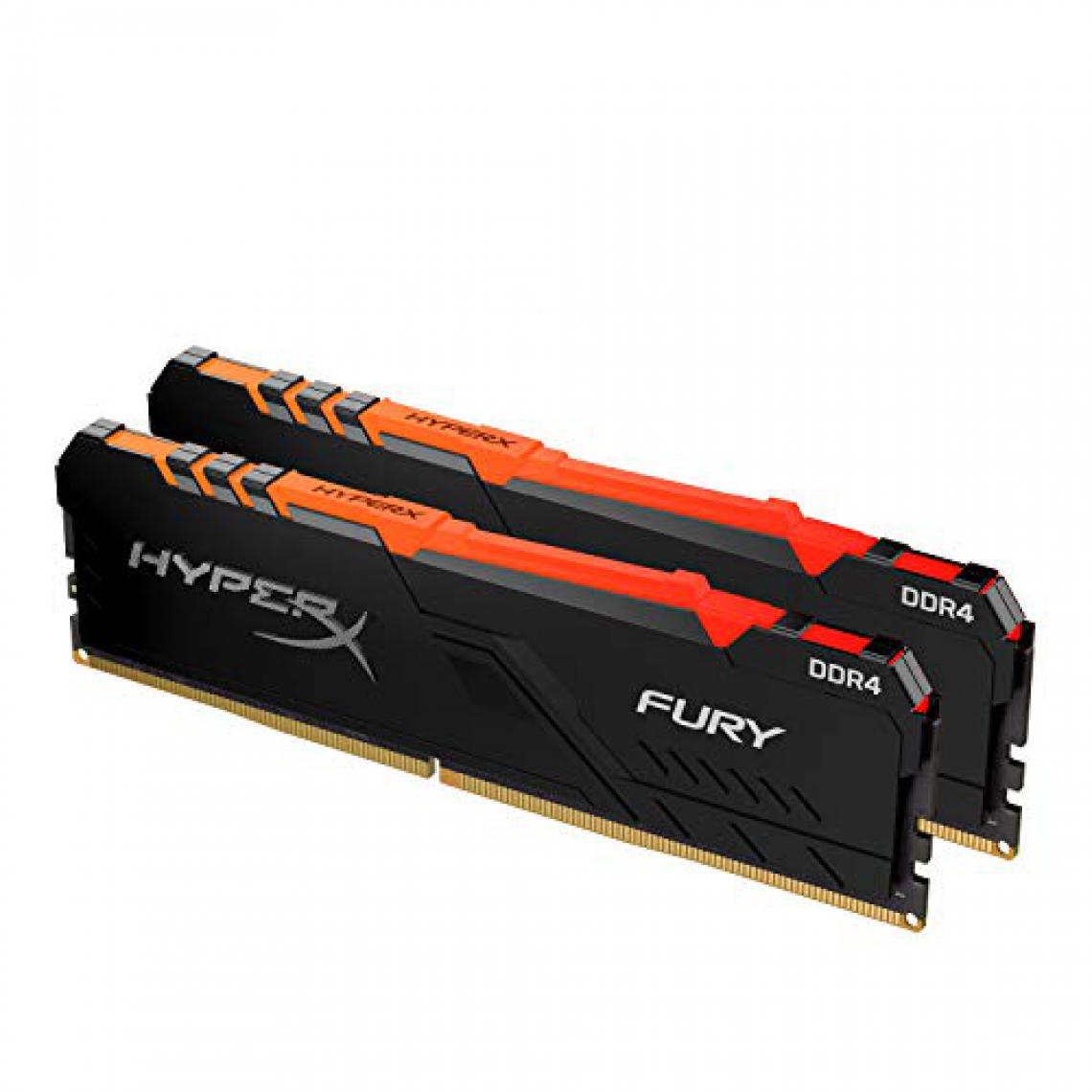 Hyperx - Fury RGB 32 Go (2 x 16 Go) DDR4 2666 MHz CL16 - RAM PC Fixe