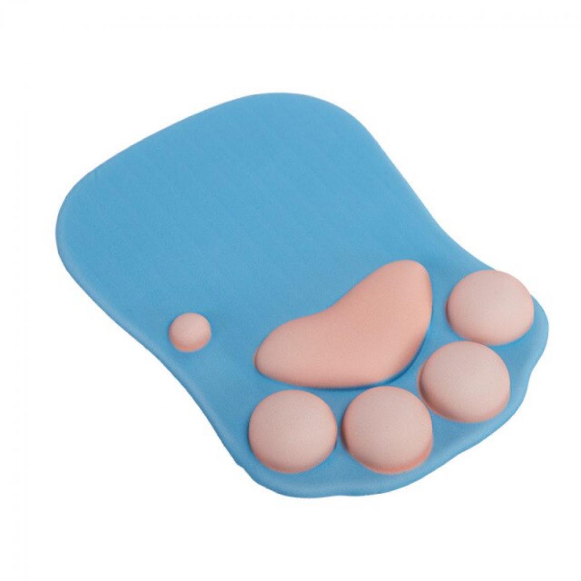 Universal - Mignon chat griffe souris bureau silicone créatif tapis de poignet tapis de souris avec repos sur le poignet tapis de souris bleu(Bleu) - Tapis de souris