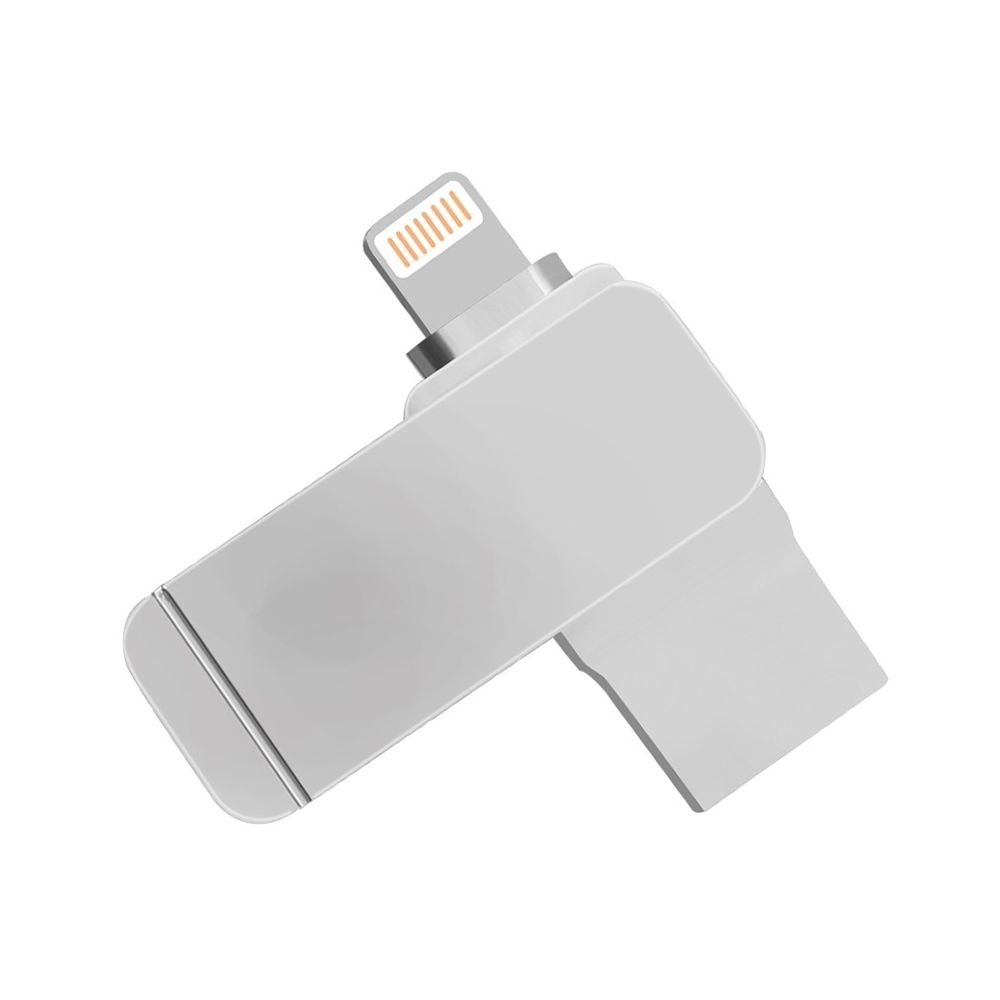 Wewoo - Clé USB 2 en 1 32 Go Metal Twister USB 3.0 + Disque Flash à Lightning 8 broches (Argent) - Clés USB