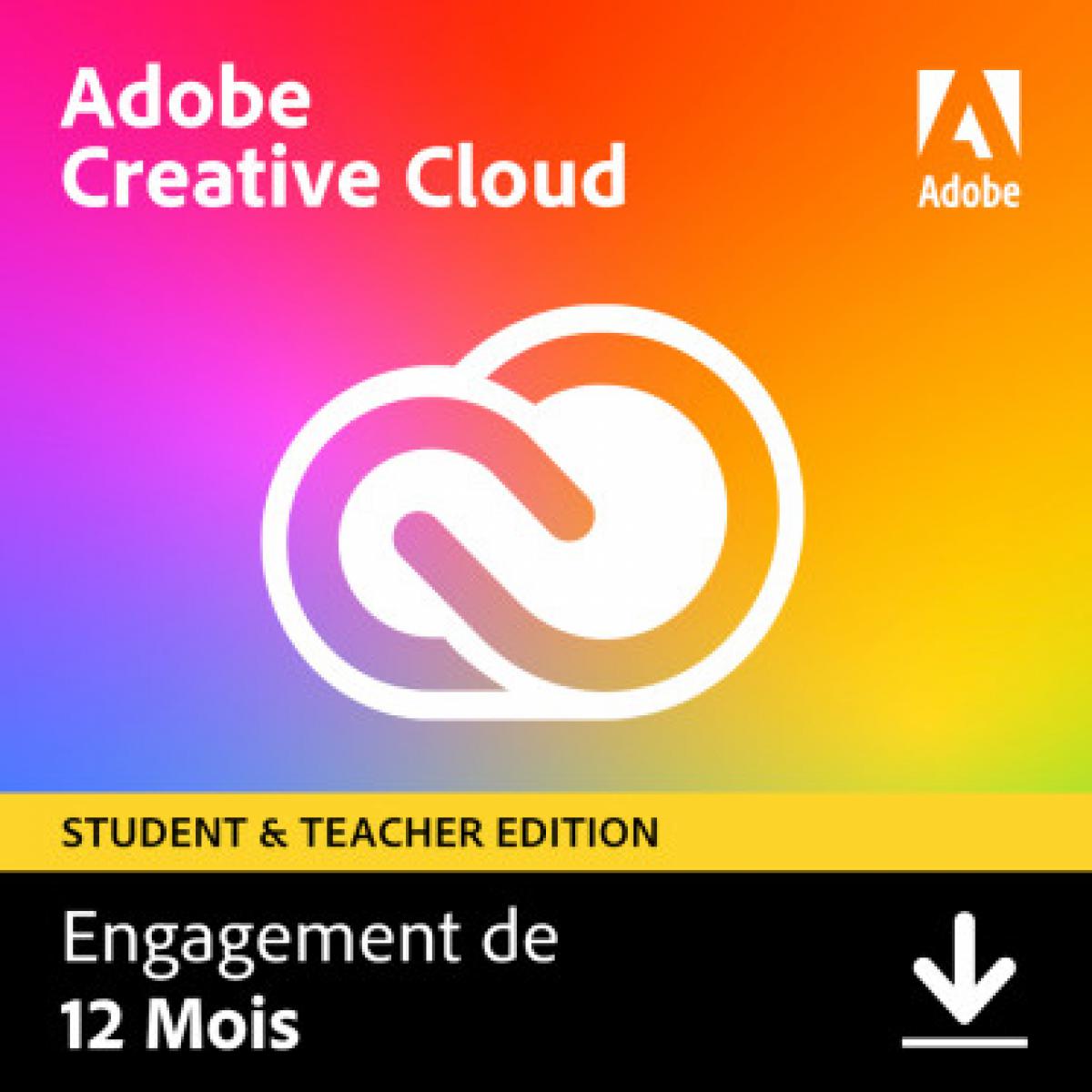 Adobe - Creative Cloud all Apps - Education - Licence 1 an - 1 utilisateur - A télécharger - Logiciels pour Mobile