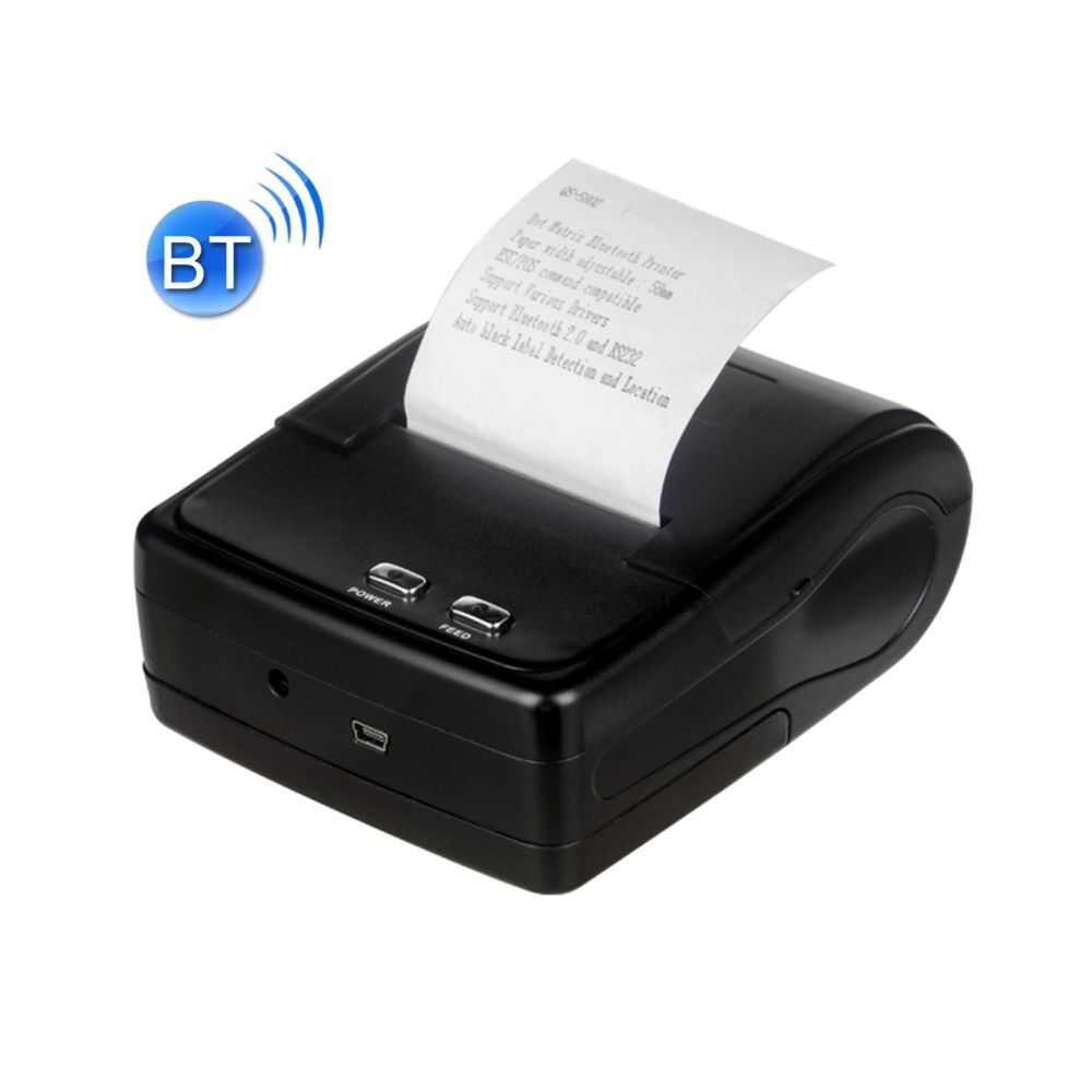 Wewoo - Etiqueteuse noir Portable 58mm Bluetooth Receipt 8-broches Matrix Printer - Imprimantes d'étiquettes