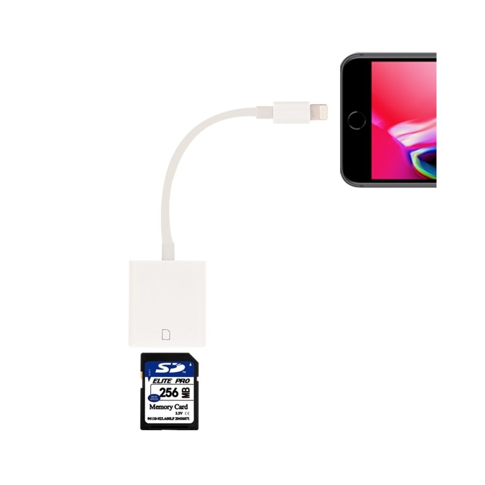 Wewoo - Clé USB blanc pour iPhone, iPad adaptateur de lecteur de carte SD, support iOS 9.2-11 système, Lightning - Clavier