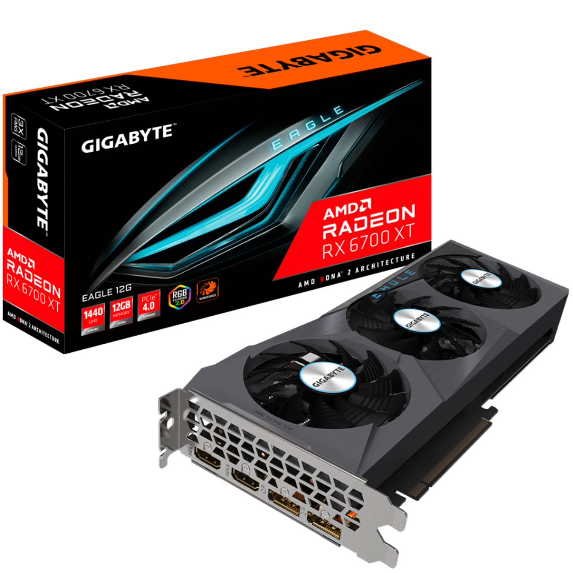 Gigabyte - Radeon RX 6700 XT XT EAGLE - 12 Go - Carte Graphique NVIDIA