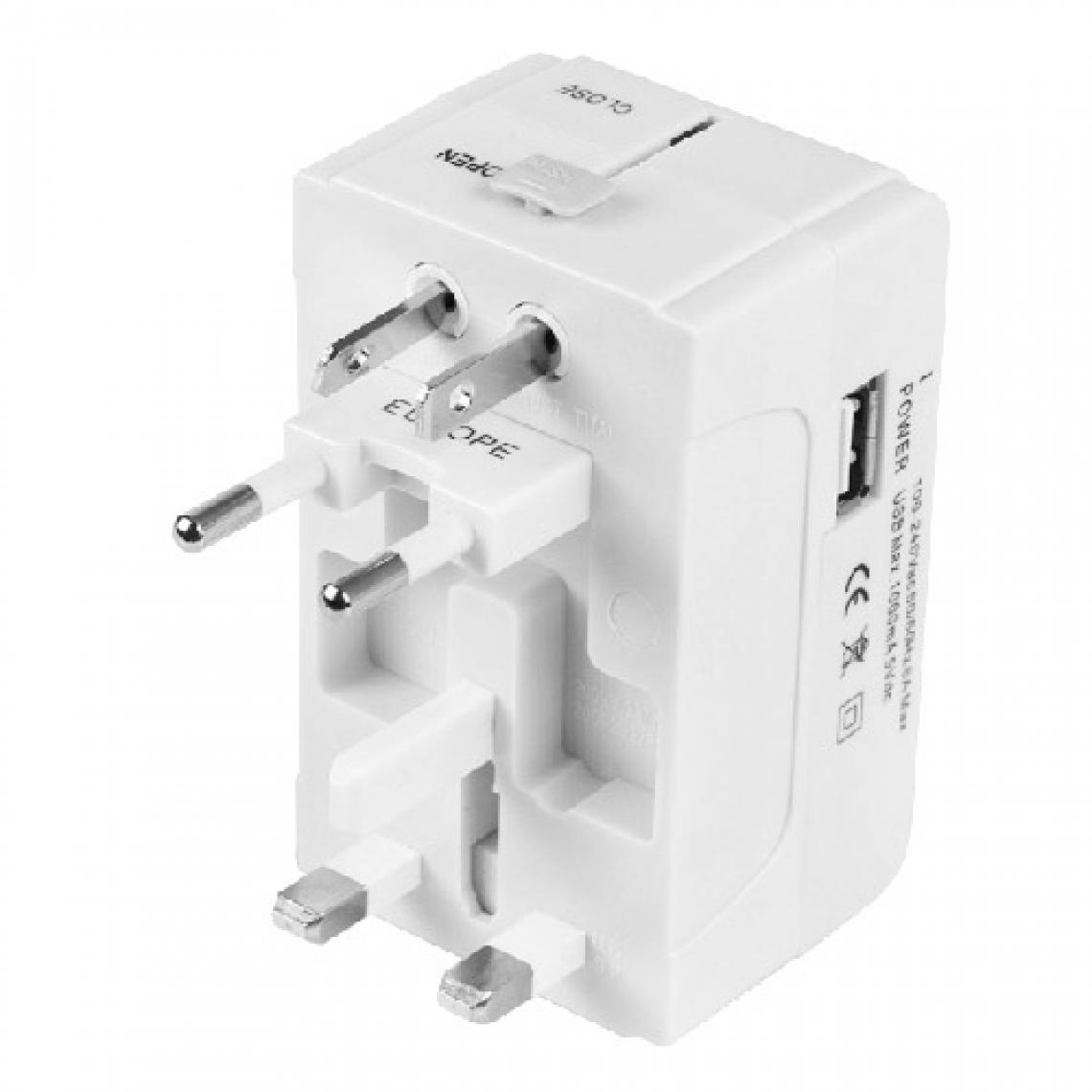 Wewoo - 933L 4 en 1 UE + UK + AU + US Plug Universal USB Chargeur Adaptateur de Voyage - Accessoires alimentation
