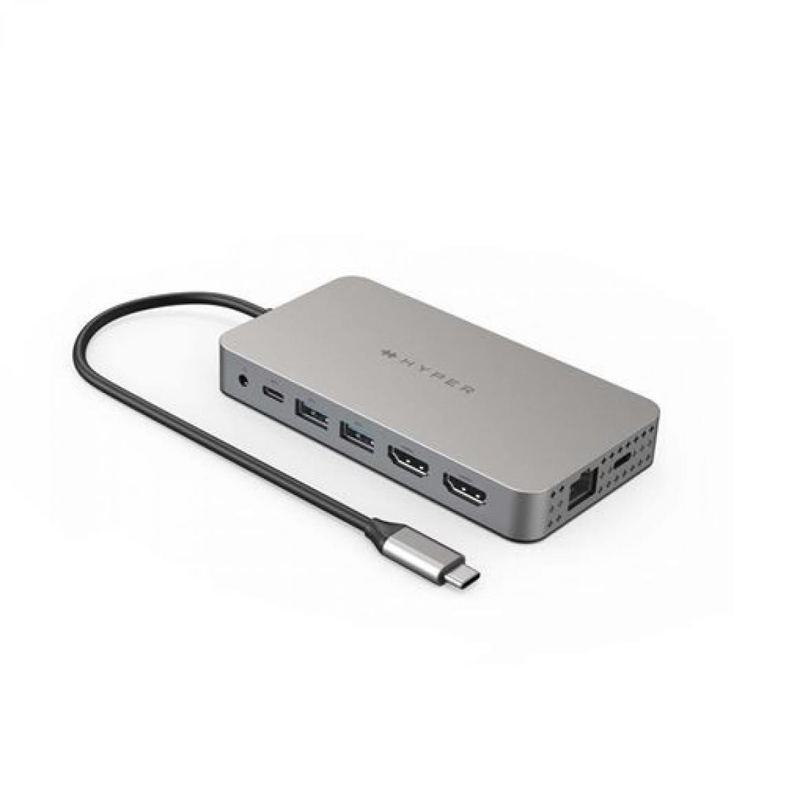 Hyperdrive - Hub USB Type C 10 en 1 vers 4K HDMI HyperDrive Gris pour MacBook Air Pro et PC - Hub